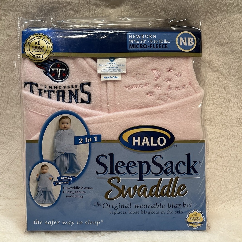 Halo SleepSack Swaddle Pink Wearable Baby Blanket 6-12‎ lbs Tennessee Titans NEW